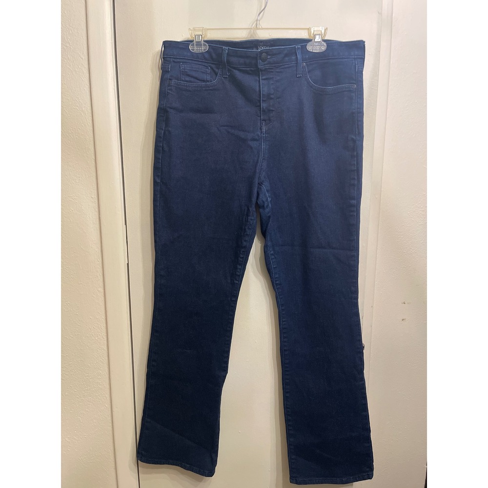 NYDJ Barbara Bootcut Jeans Dark Wash Indigo Denim Size 14 High Rise Stretch